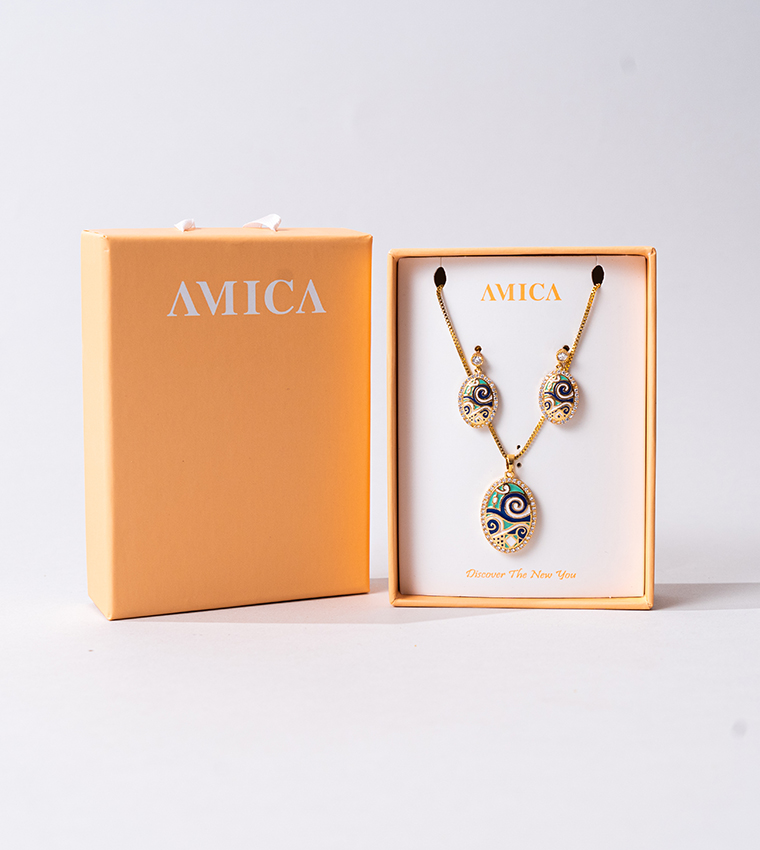 Embellished Necklace & Earring Jewelery Set