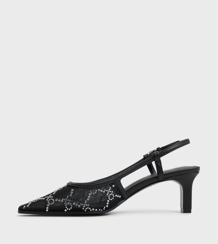 AMOURA Embellished Slingback Pumps