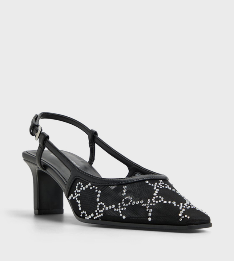 AMOURA Embellished Slingback Pumps
