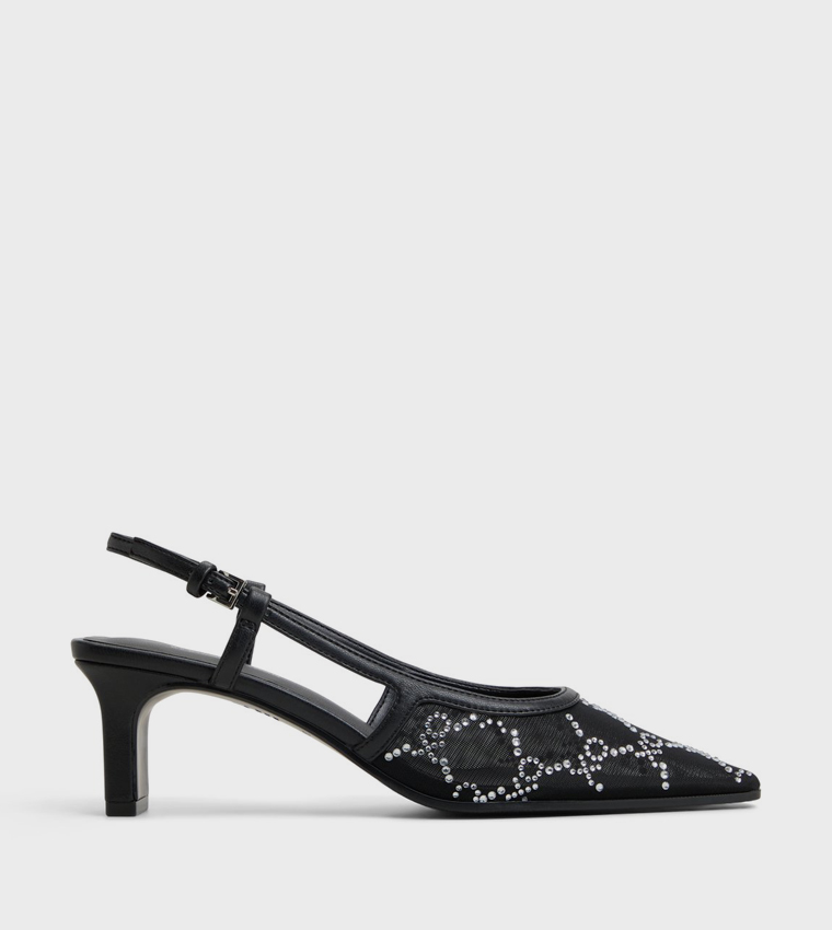 AMOURA Embellished Slingback Pumps