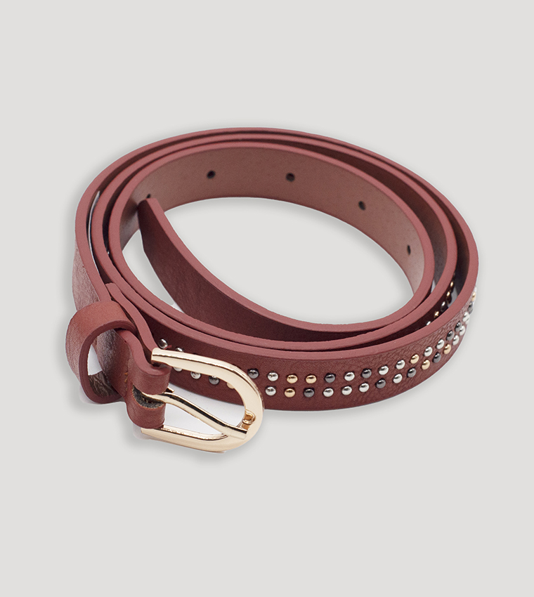 حزام جلد مرصع