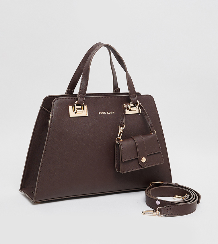 SANDY Textured Satchel Bag with Coin Pouch