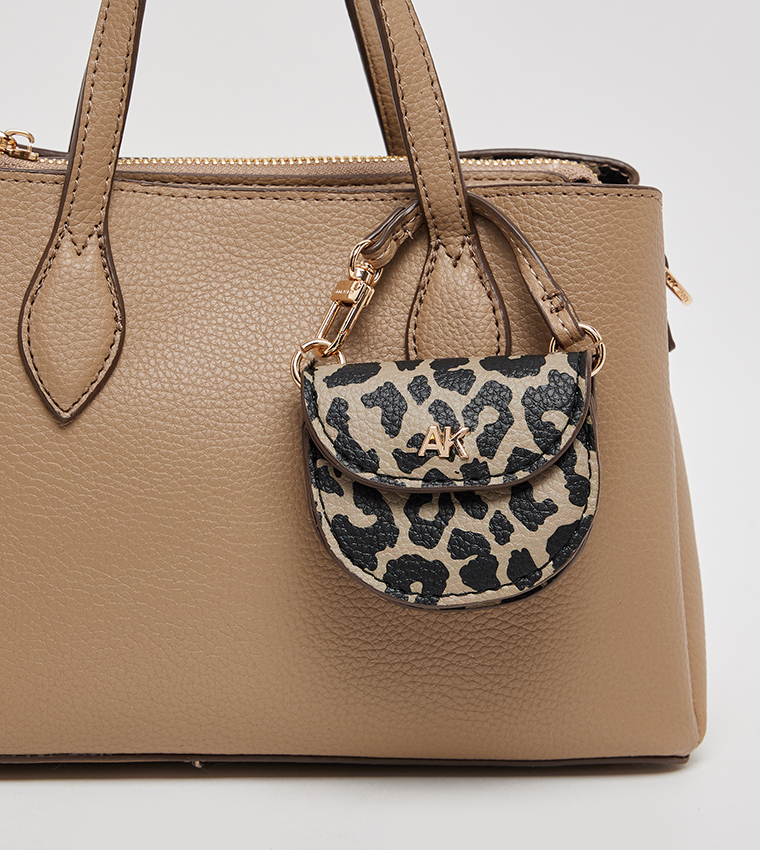 Textured Satchel Bag with Coin Pouch