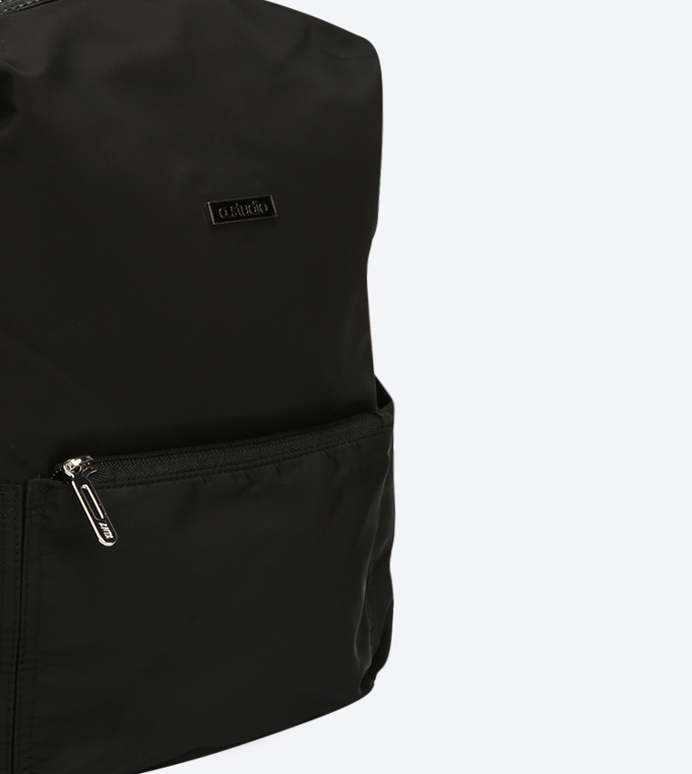 Front Zip Pocket Mini Backpack - Black AN89828168-1