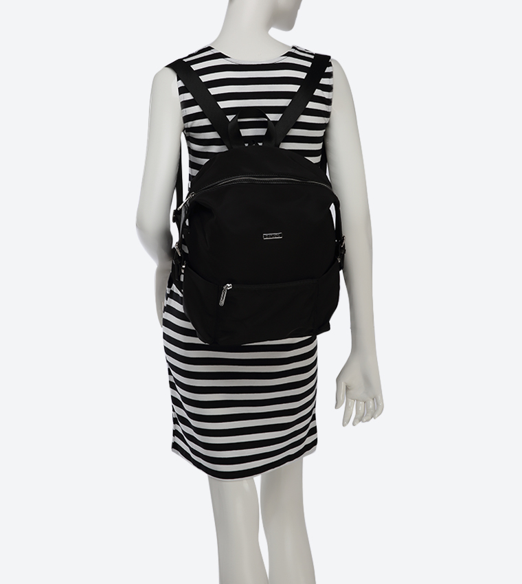 Front Zip Pocket Mini Backpack - Black AN89828168-1