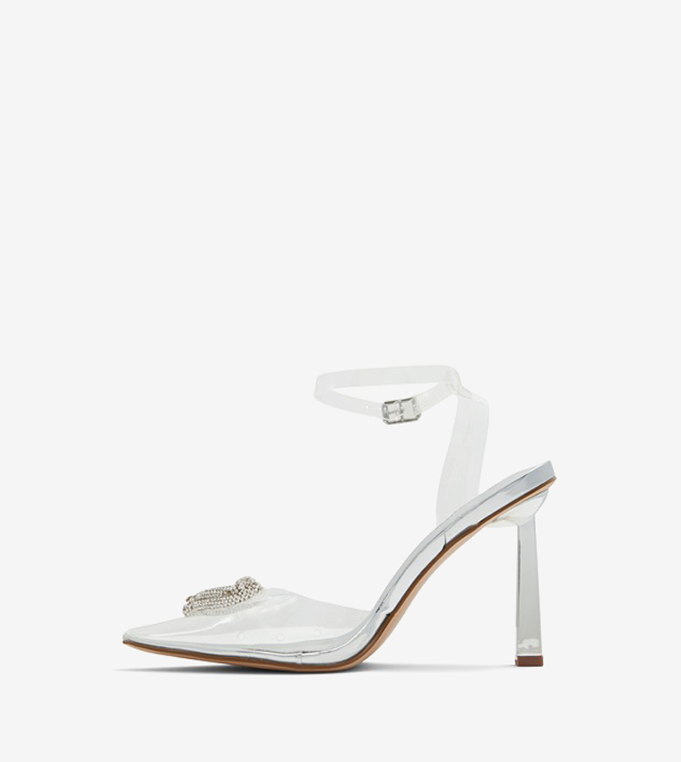 ANGELLINA Embellished Ankle Strap Pumps