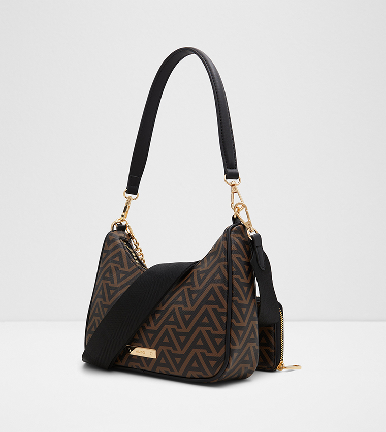 ANNAENDRA Monogram Shoulder Bag with Coin Pouch