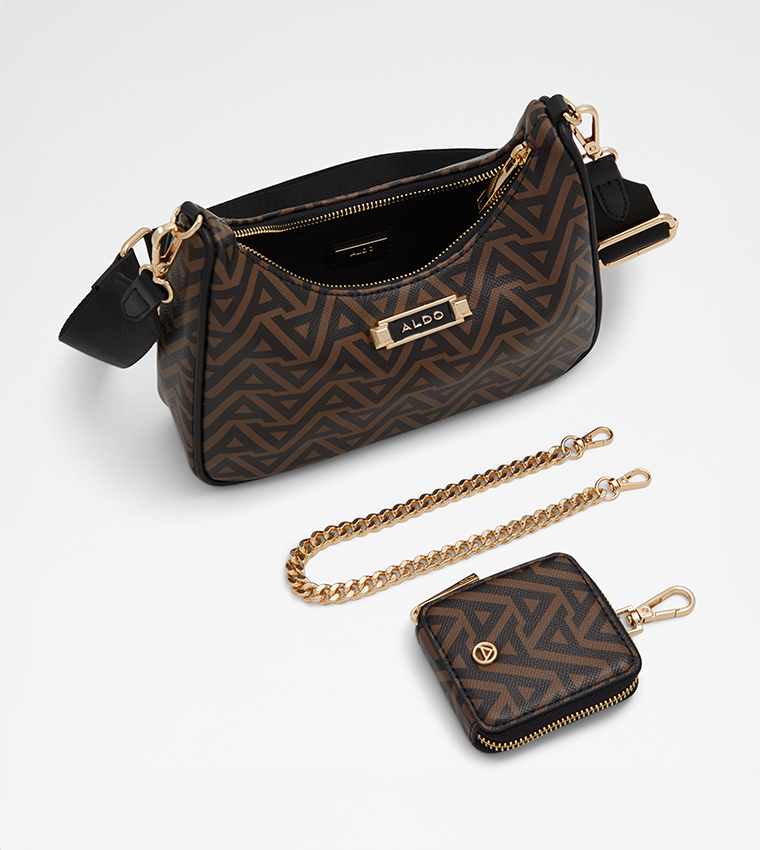 ANNAENDRA Monogram Shoulder Bag with Coin Pouch