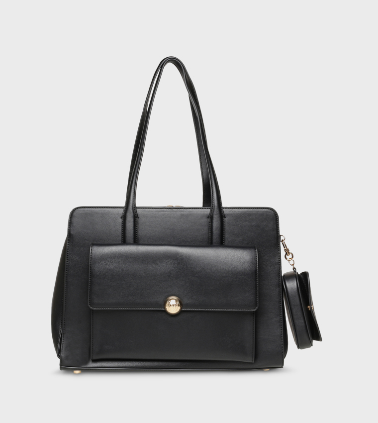 Textured Logo Detail Shoulder Bag