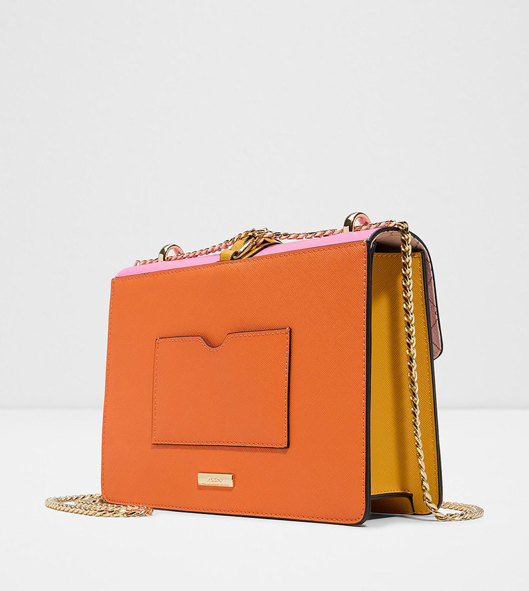 ANNONANAA Contrast Detail Flap Crossbody Bag
