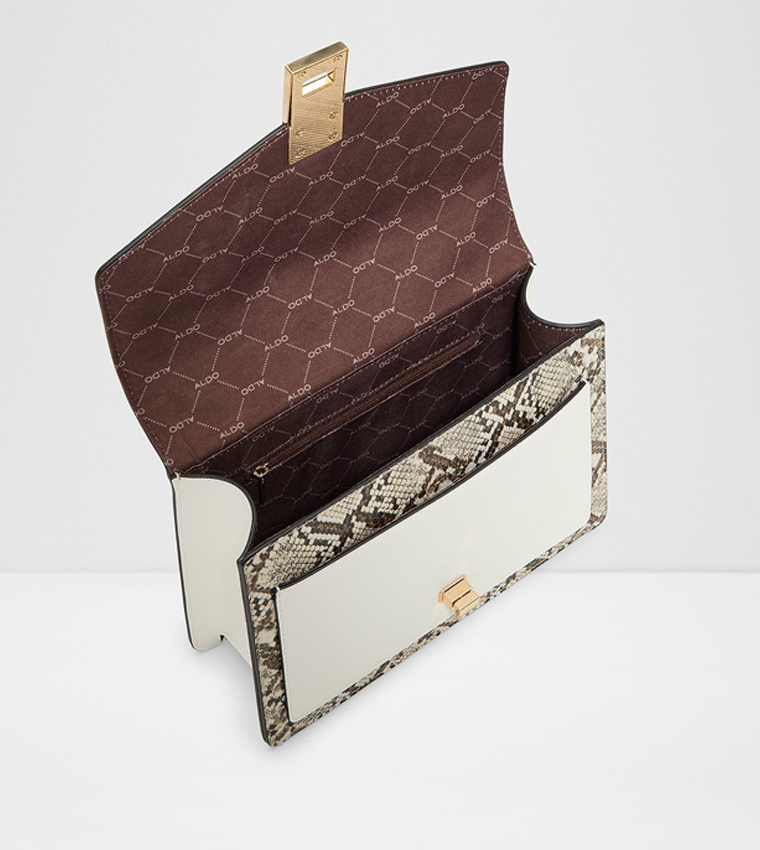 ANNONANAA Snakeskin Detail Flap Crossbody Bag