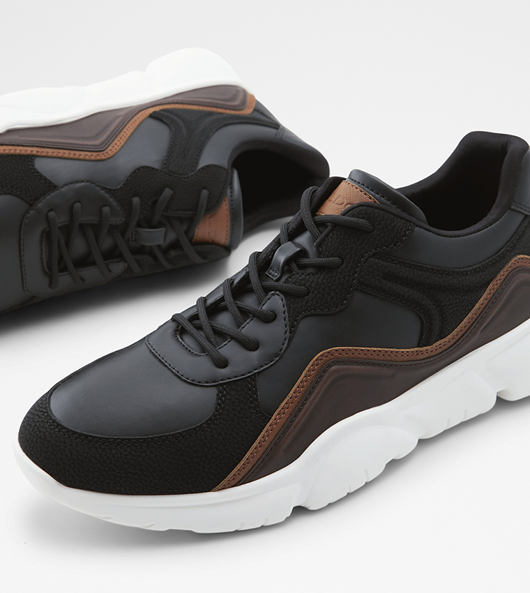 Buy Aldo Anyan Textured Colorblock Sneakers In Black | 6thstreet UAE
