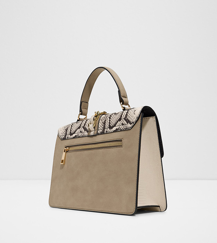 AOILLE Snakeskin Print Top Handle Bag