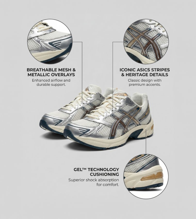 Buy Asics GEL 1130 Color Block Running Shoes In Beige | AIVI UAE