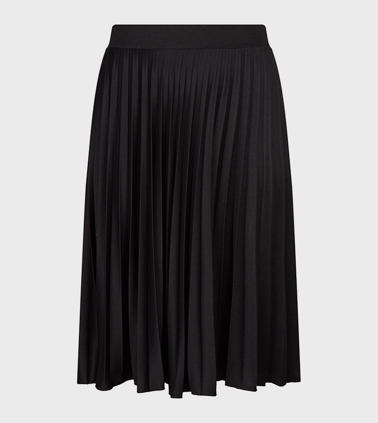 Buy Dorothy Perkins Elastic Waist Pleated Midi Skirt In Black 6thStreet Bahrain