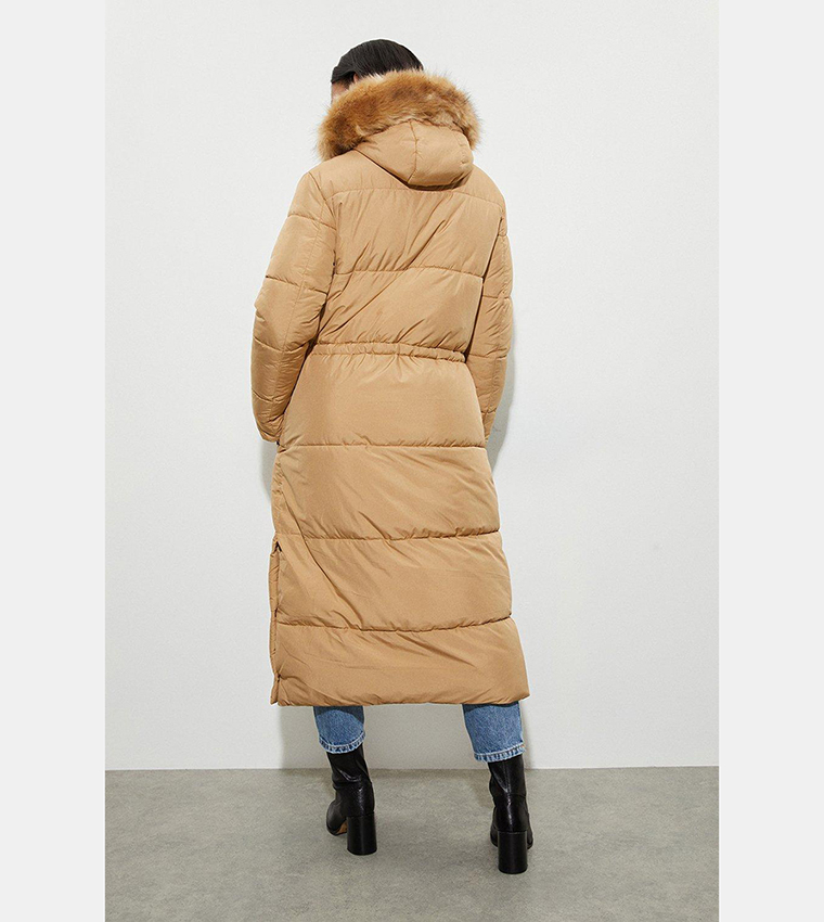 Fur hood padded deals coat