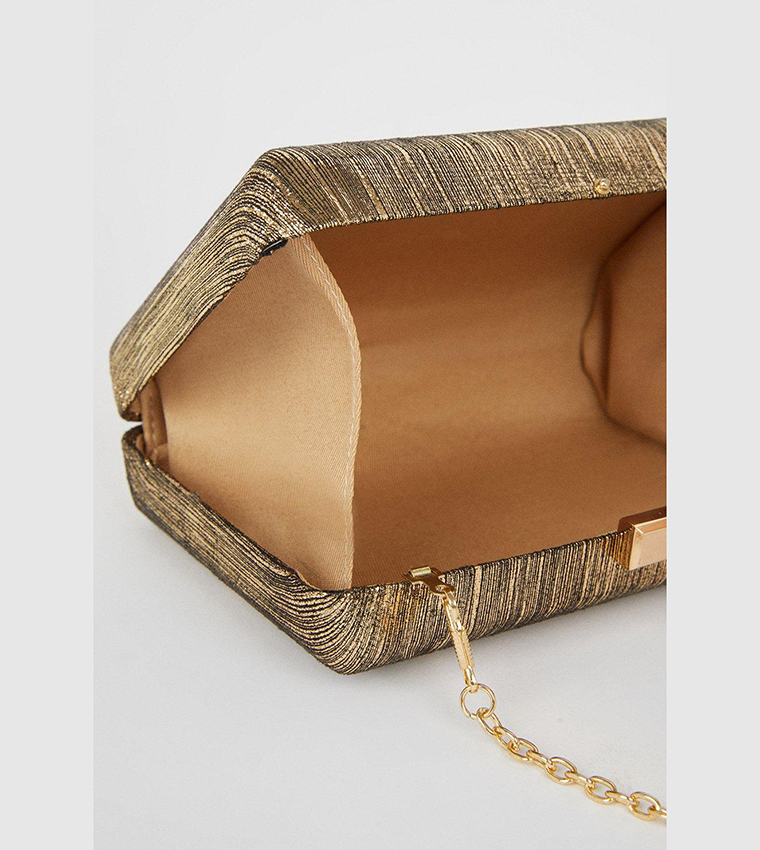 Buy Dorothy Perkins Metallic Thread Clutch Bag In Gold 6thStreet