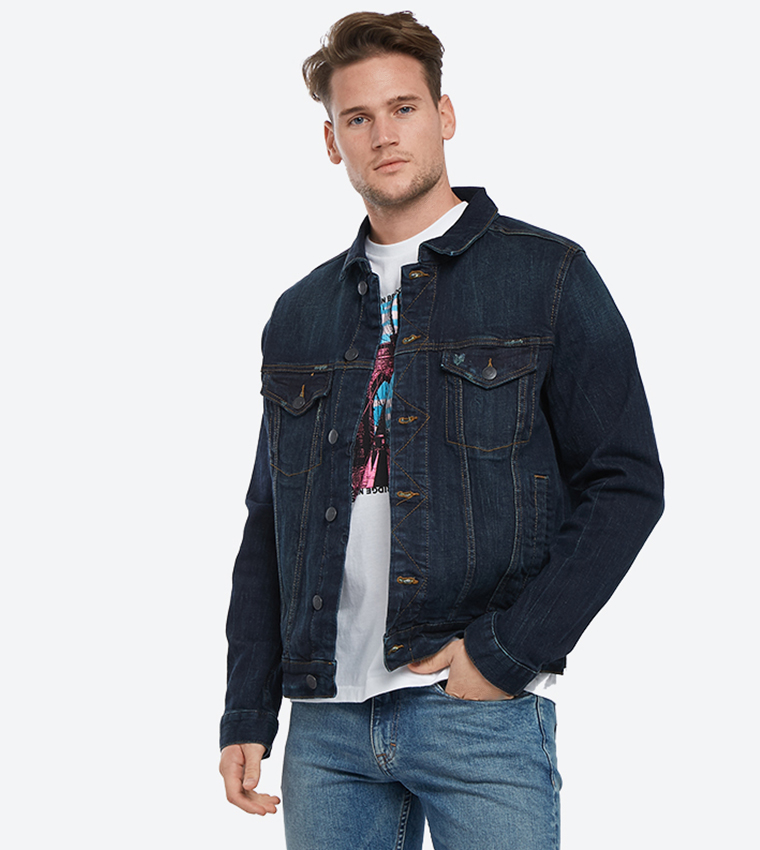 Buy Aeropostale Long Sleeve Dark Denim Jacket Blue AR 6763 3138 In Blue 6thStreet Qatar