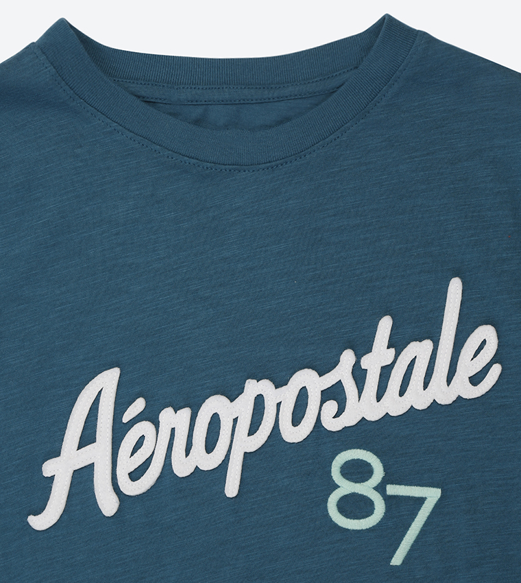 Aeropostale 87 Embroidered T-Shirt - Blue AR-8008-3652