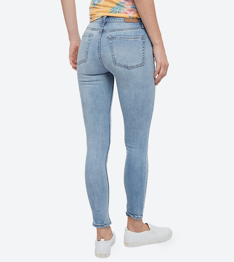 5-Pockets Ripped Jeans - Light Blue AR-8701-4561