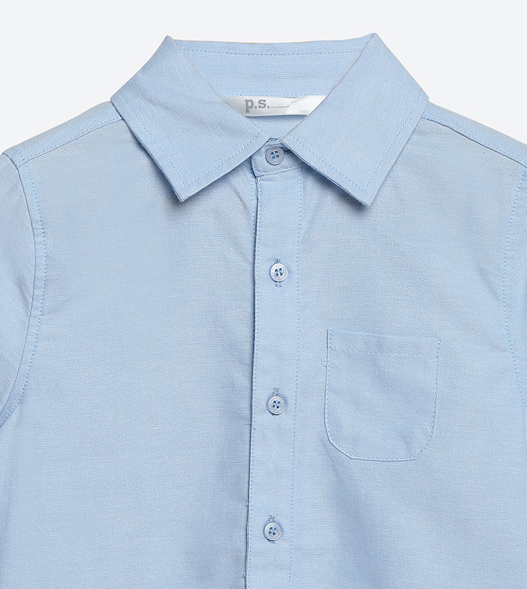 Short Sleeve Casual Shirt - Aqua AR-9067-9008