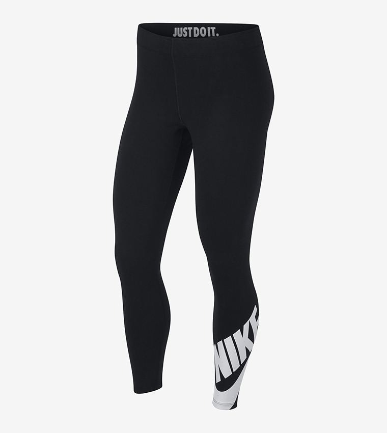 nike logo print leggings