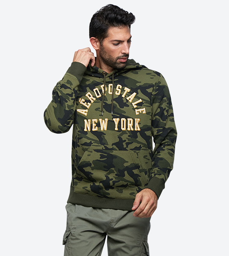 Buy Aeropostale Camo Printed Long Sleeve Hoodie Green In Green 6thStreet Kuwait