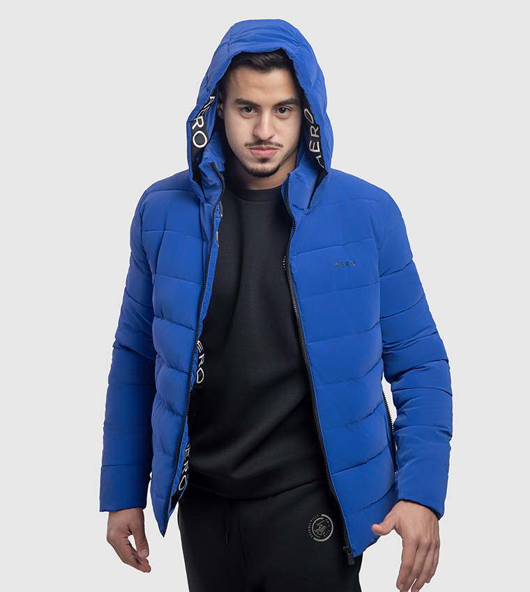Aero Men's Zippered Lightweight Hooded Padded Jacket