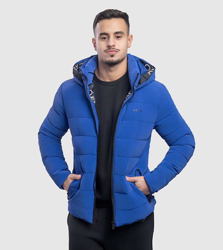 Aero Men's Zippered Lightweight Hooded Padded Jacket