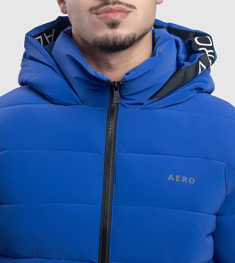 Aero Men's Zippered Lightweight Hooded Padded Jacket