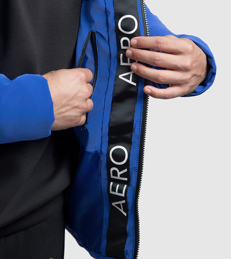 Aero Men's Zippered Lightweight Hooded Padded Jacket