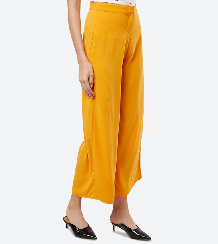 Zip Fly Woven Cropped Pants