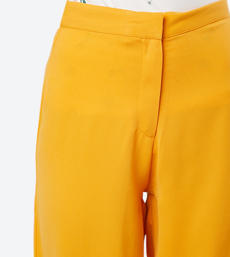 Zip Fly Woven Cropped Pants