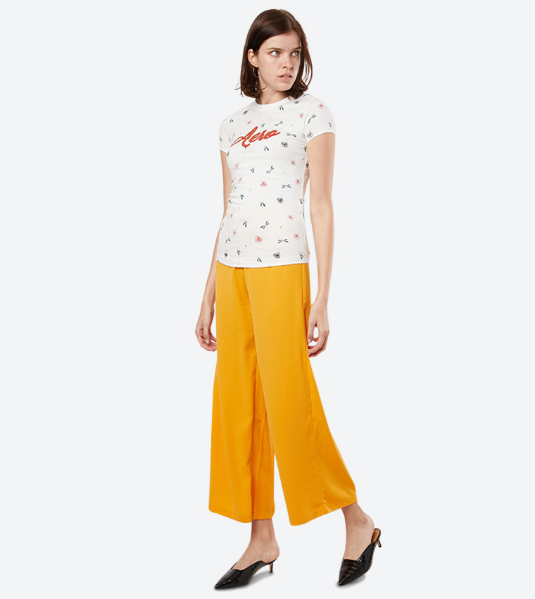 Zip Fly Woven Cropped Pants