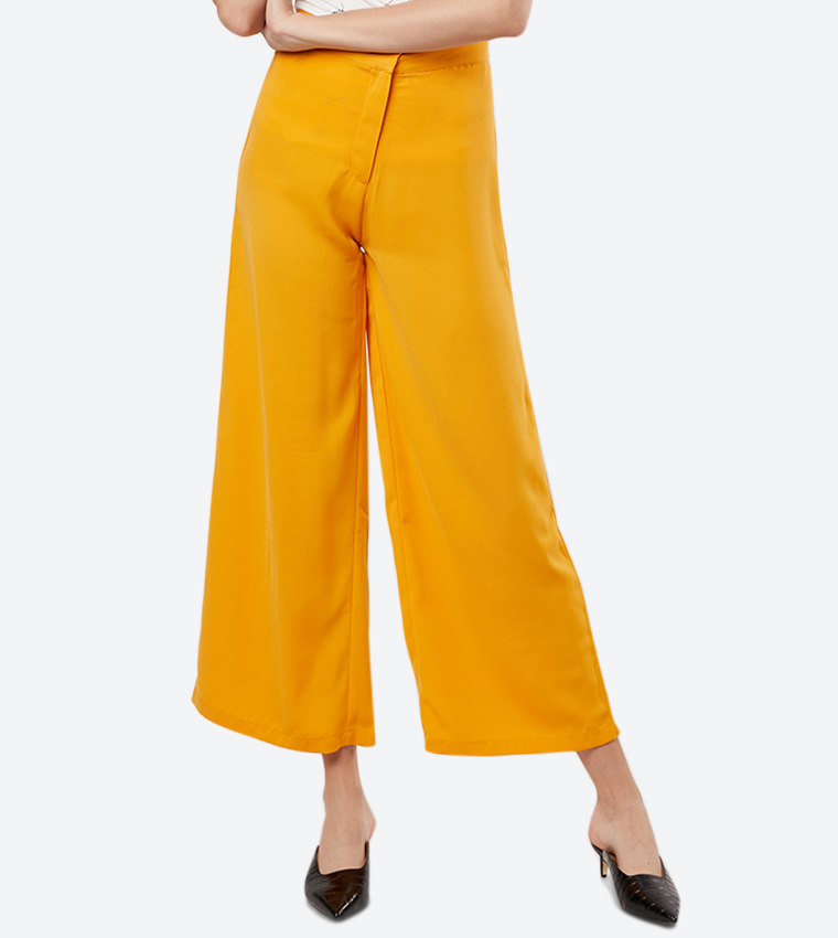 Zip Fly Woven Cropped Pants