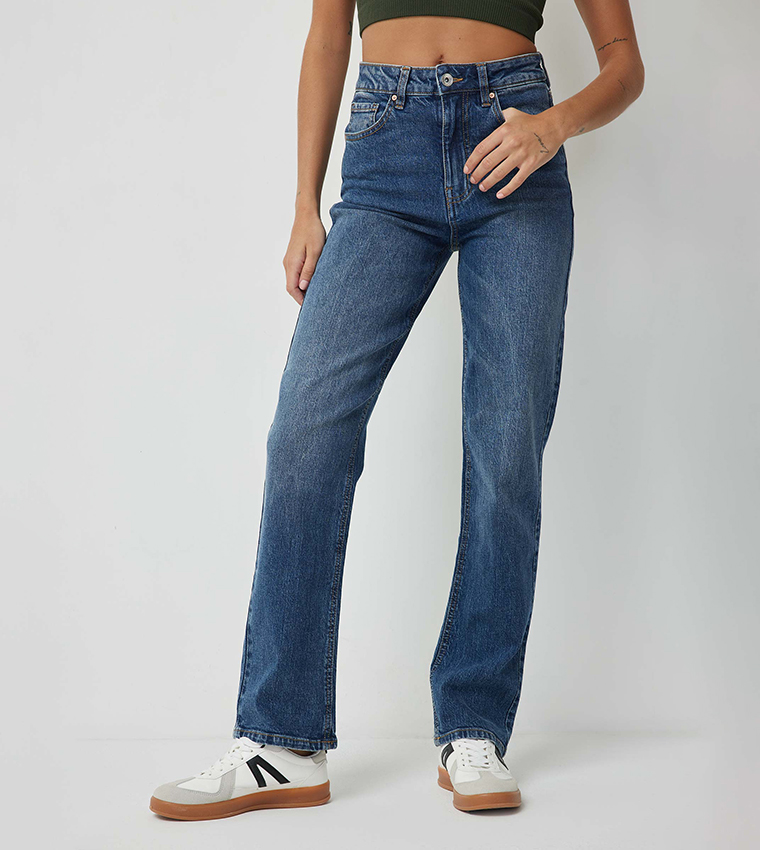 Faded 90's High Rise Straight Fit Jeans
