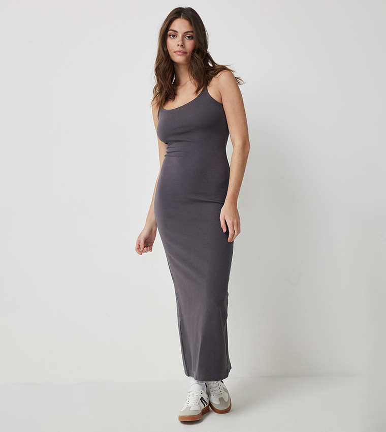 Dark grey maxi dress best sale