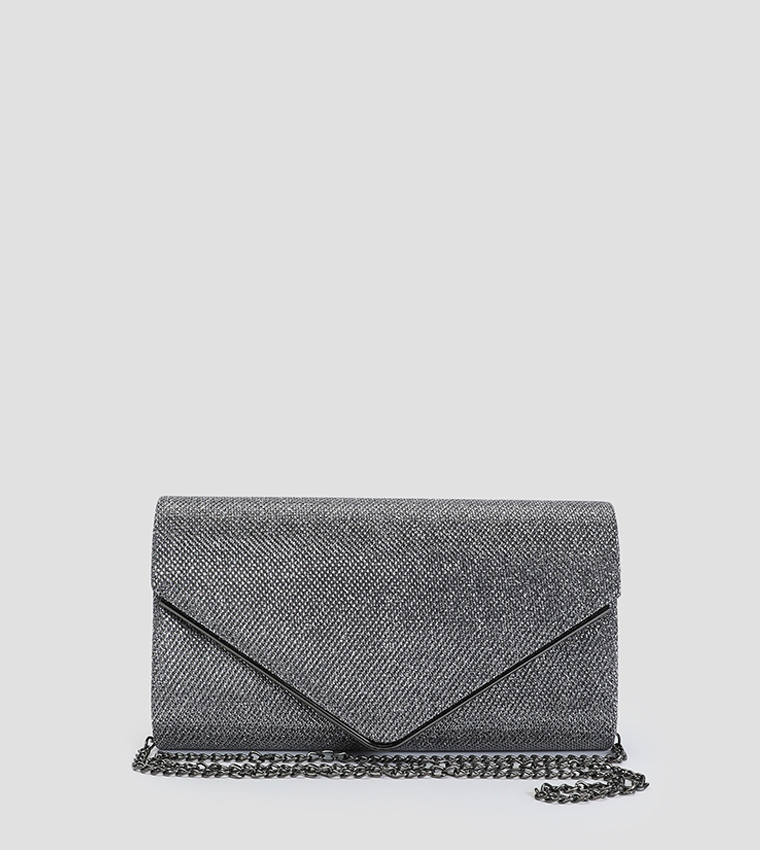 Buy Ardene Envelope Clutch With Sling In Grey 6thStreet Qatar