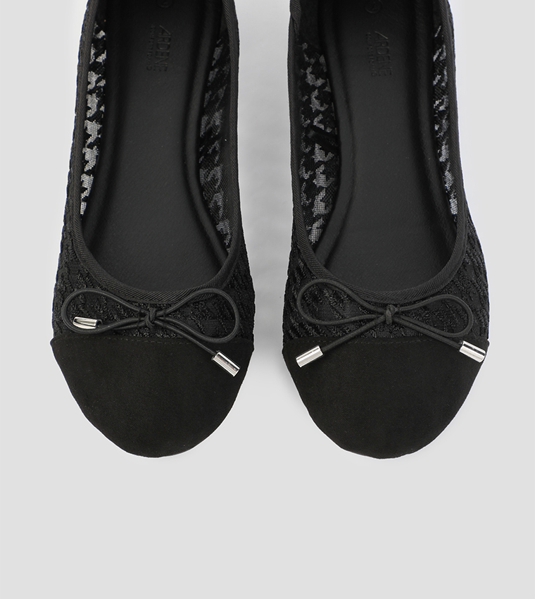 Hounsdtooth Mesh Ballet Flats