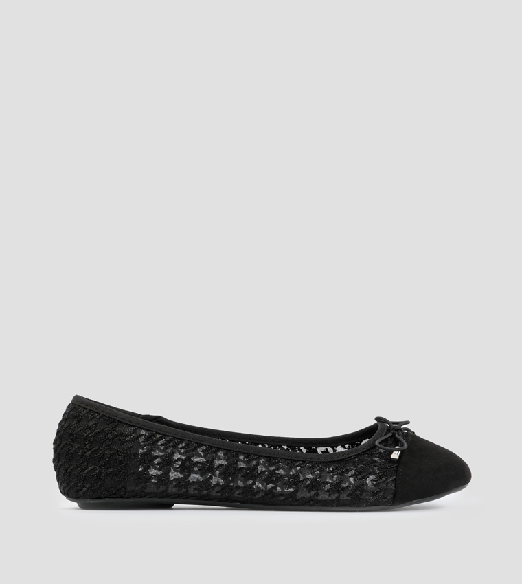 Hounsdtooth Mesh Ballet Flats