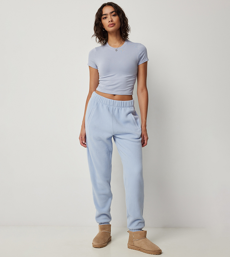 Solid Crew Neck Cropped T-Shirt