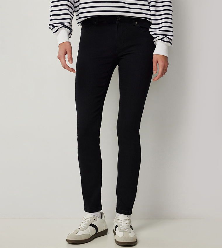 Washed Mid Rise Jeggings