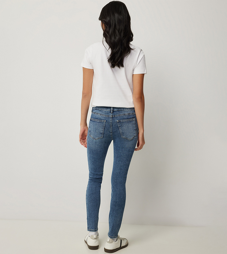 Faded Mid Rise Jeggings