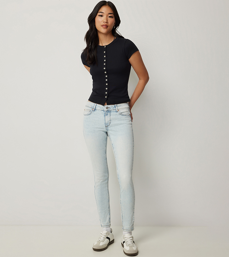 Faded Mid Rise Jeggings