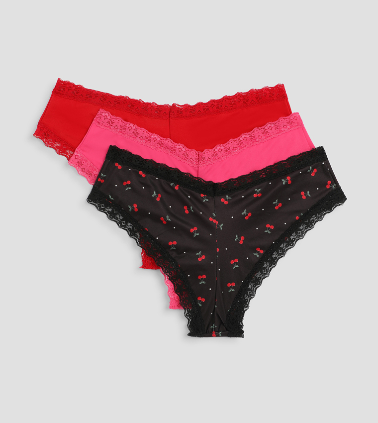3-Pack Microfiber Cheeky Briefs