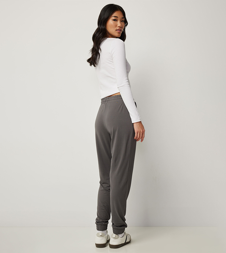 Solid Drawstring Waist Joggers