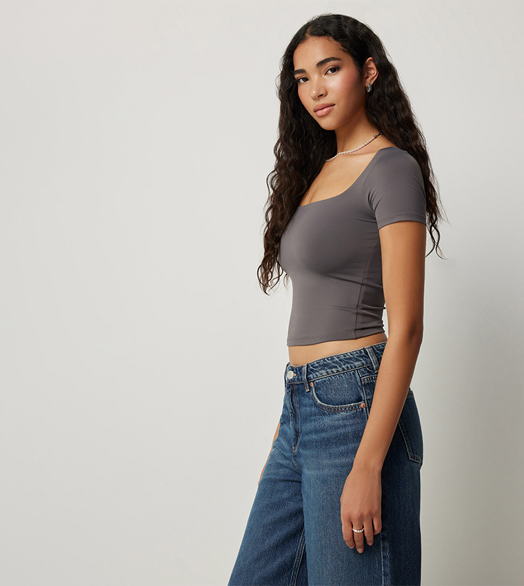 Contour Square Neck Crop Top
