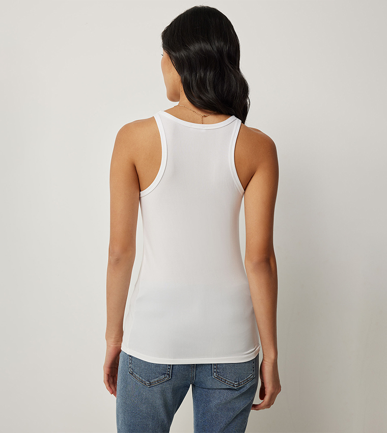 Solid Crew Neck Tank Top
