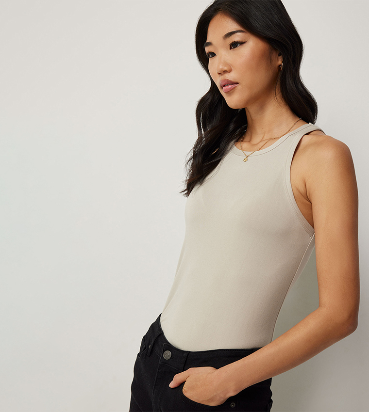 Solid Crew Neck Tank Top