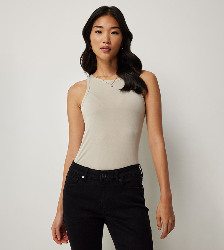 Solid Crew Neck Tank Top